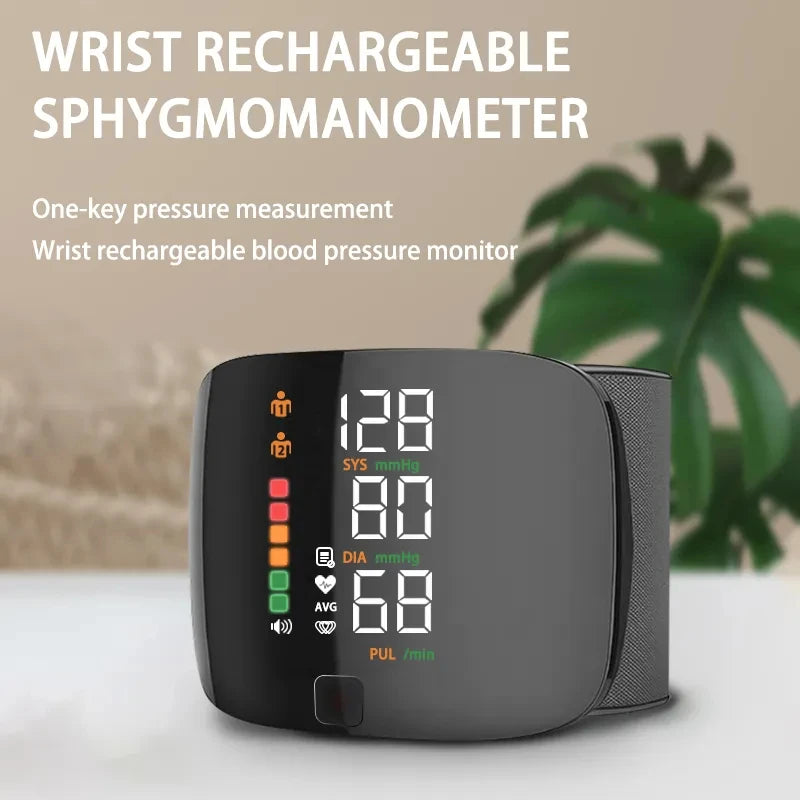 Monitor de Presión Arterial de Muñeca con Pantalla LED y Medición Rápida -  Tensiómetro digital Frecuencia cardíaca