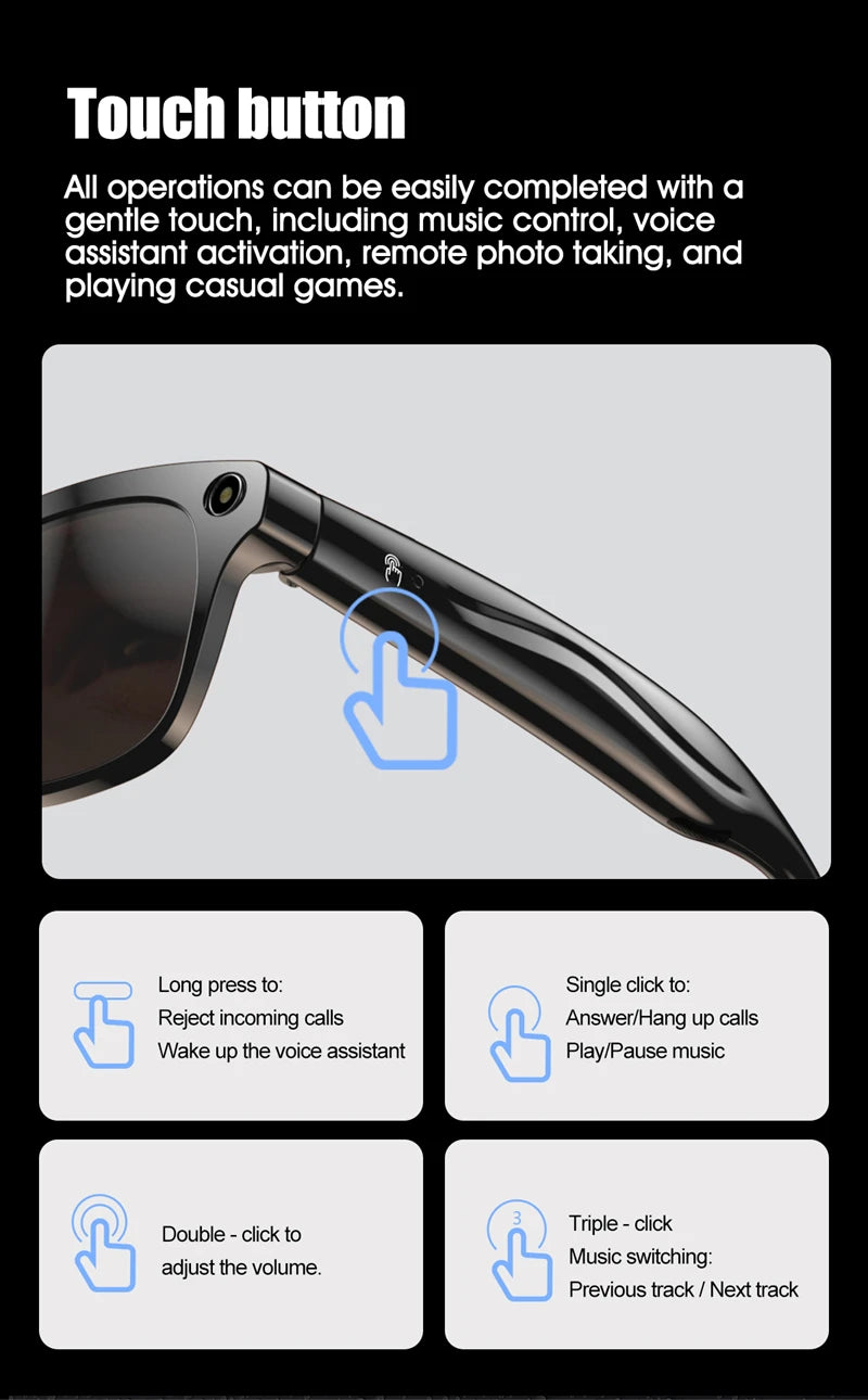 Xiaomi  4K HD AI Smart Gafas con Cámara 100MP, GPT, Llamadas, Asistente de Voz, Música y Traducción Inteligente
