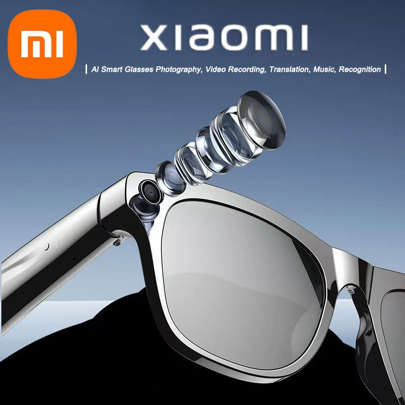 Xiaomi  4K HD AI Smart Gafas con Cámara 100MP, GPT, Llamadas, Asistente de Voz, Música y Traducción Inteligente
