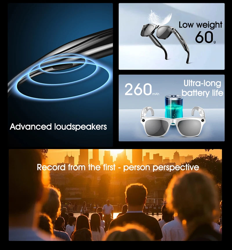 Xiaomi  4K HD AI Smart Gafas con Cámara 100MP, GPT, Llamadas, Asistente de Voz, Música y Traducción Inteligente